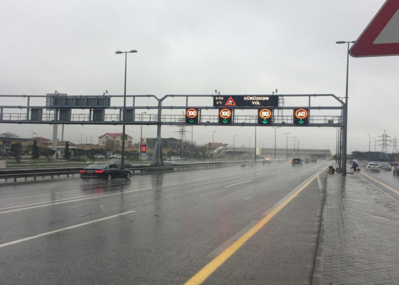 Bu yolda sürət həddi endirildi