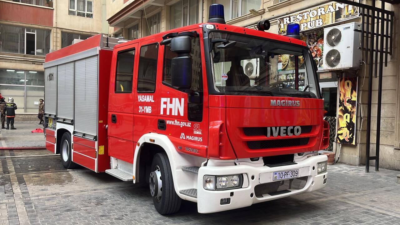 Sumqayıtda yaşayış binasında yanğın olub