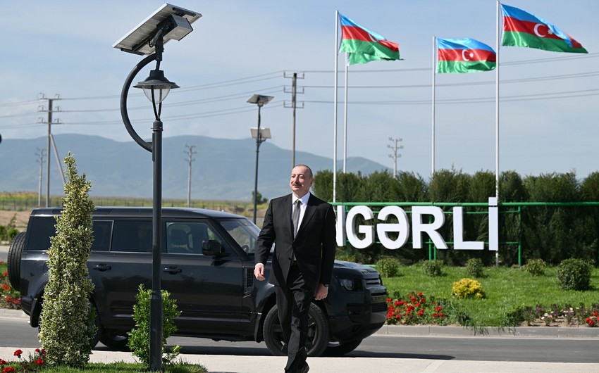 Prezident Ağdamın Kəngərli kəndinin açılışında iştirak edib - FOTO - YENİLƏNİ