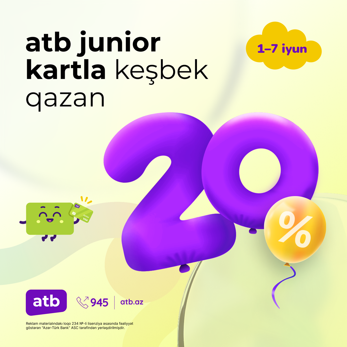 "Azər Türk Bank"dan uşaqlar üçün 20% "cashback" kampaniyası