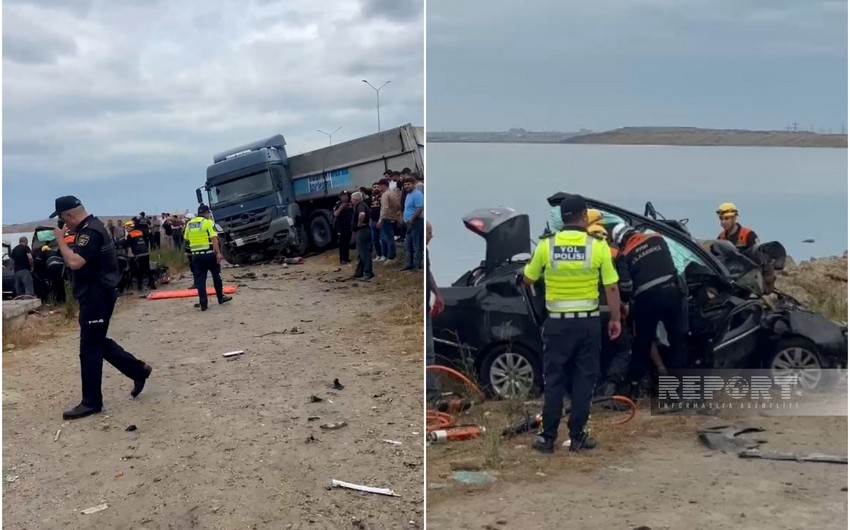 Bakıda minik və yük avtomobilləri toqquşub, 3 nəfər ölüb – FOTO
