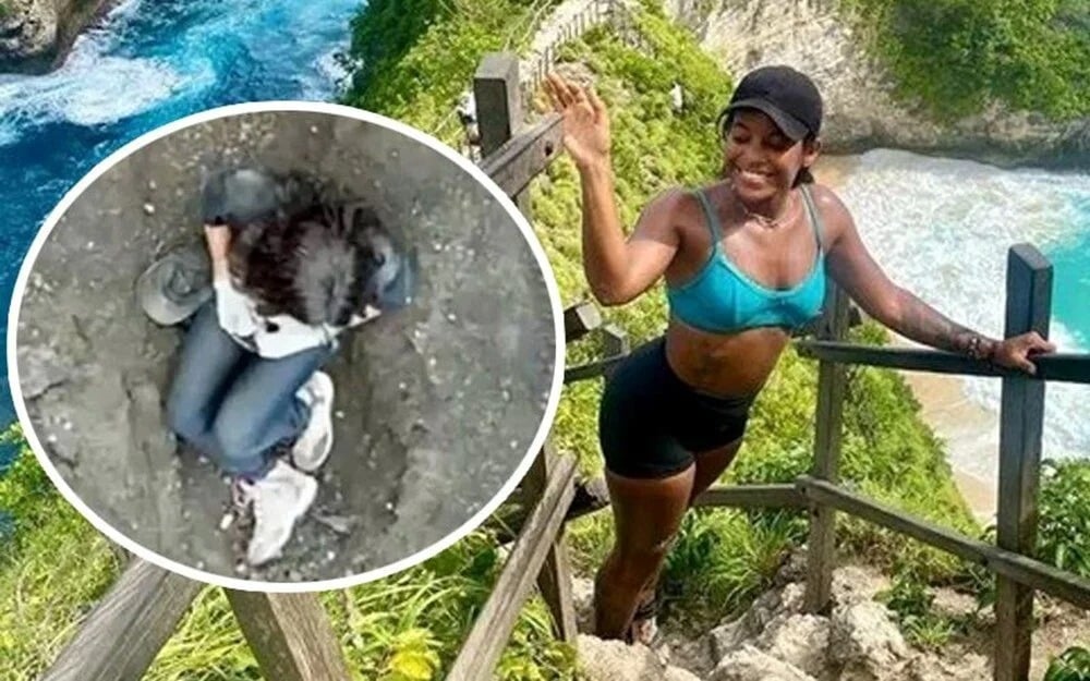 Gəzintiyə çıxan turist vulkana düşdü - FOTO