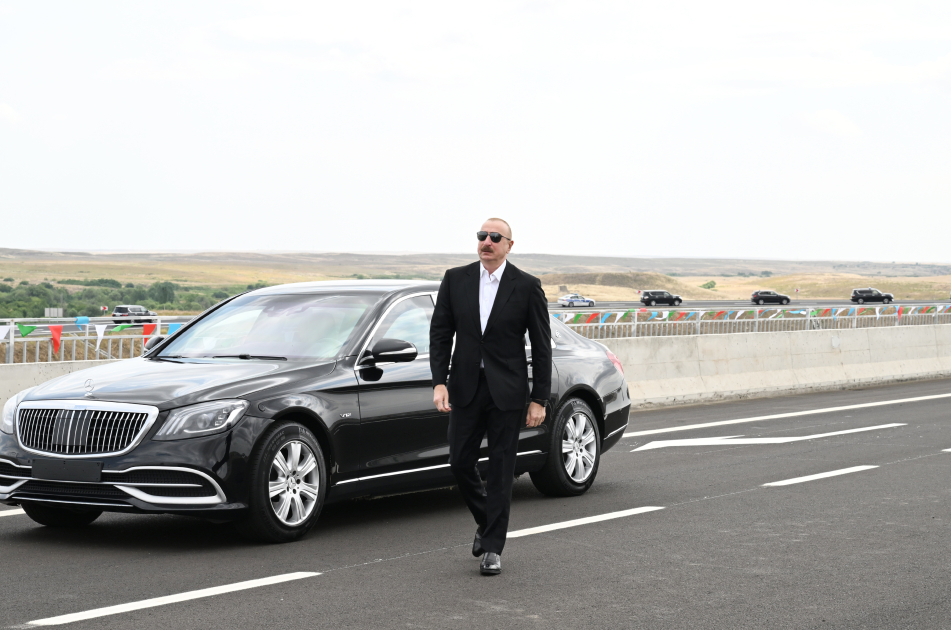 İlham Əliyev Əhmədbəyli-Füzuli-Şuşa yolunun açılışında - FOTO