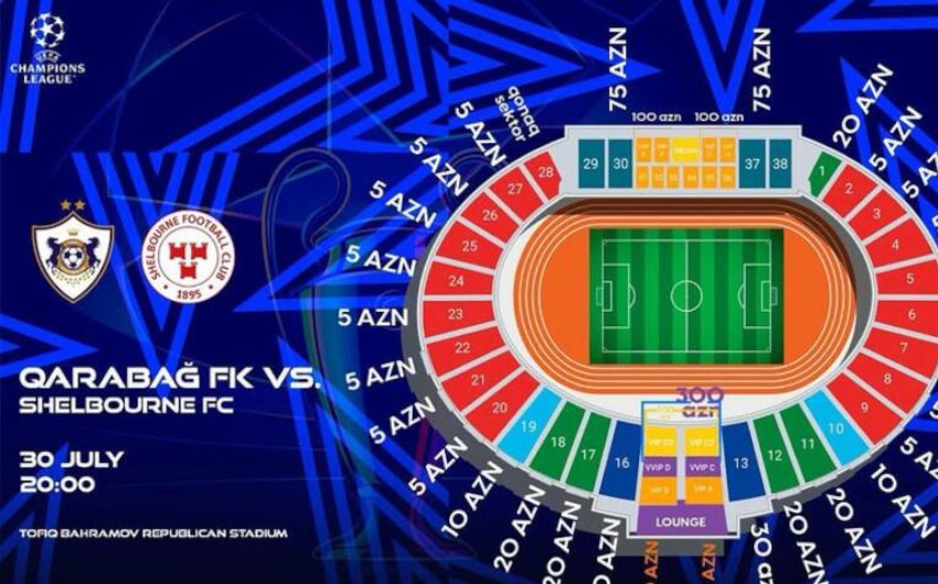 "Qarabağ" - "Şelburn" matçına satılan biletlərin sayı açıqlanıb